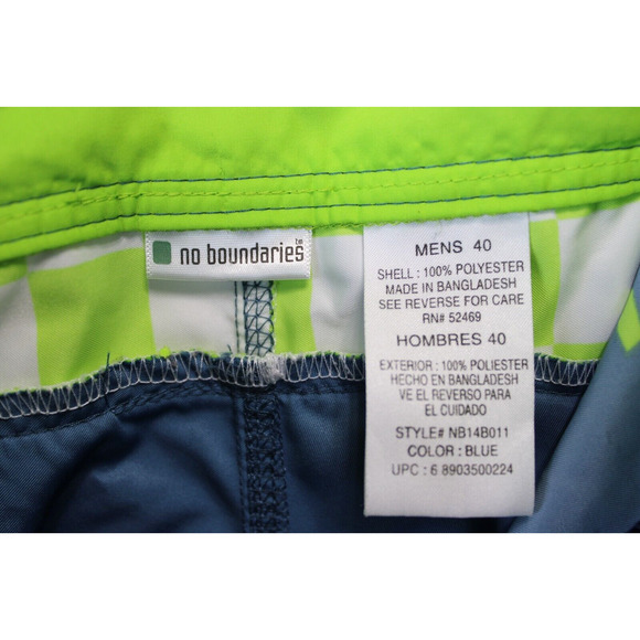 No Boundaries Board Shorts Swimwear Men 40 Summer Beach Multi Print Blue Green - Picture 8 of 10